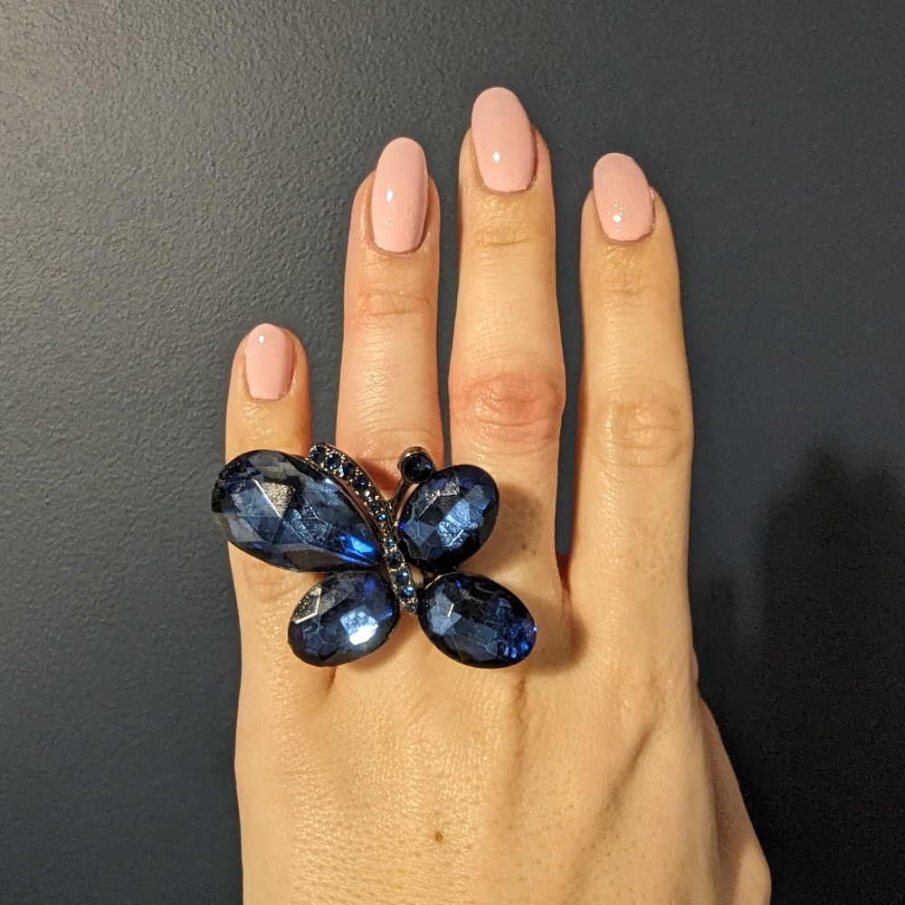 Blue Butterfly Stretch Ring